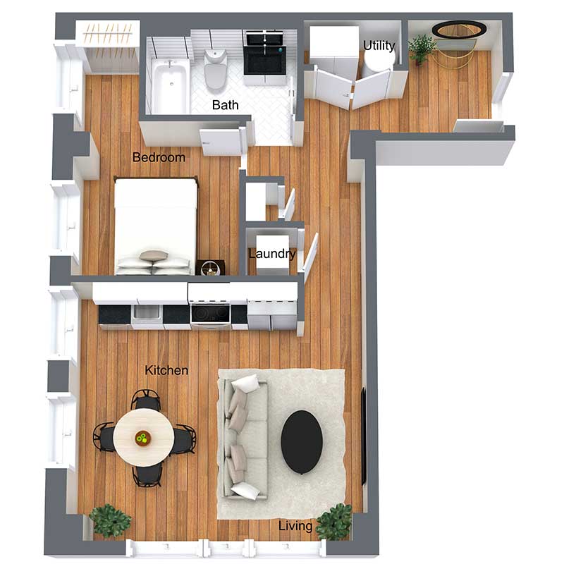 Floor plan layout for Oak