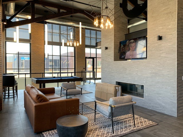 Resident Lounge Area at the Clubhouse of 225 Sycamore Apartments