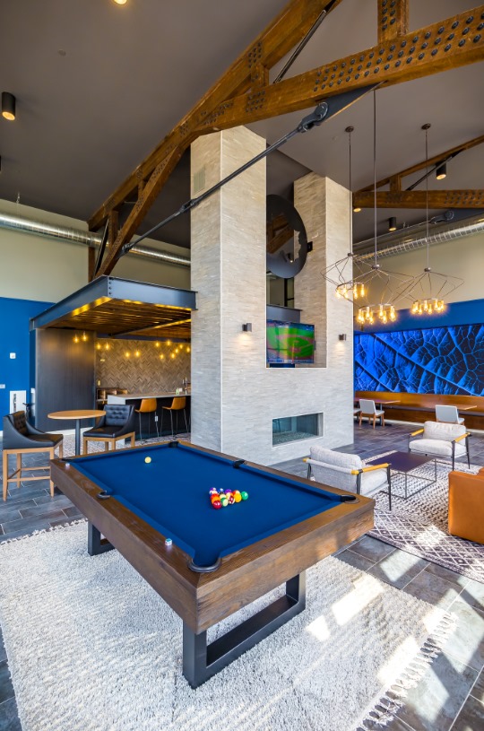 Billiard Table Available the Clubhouse of 225 Sycamore Apartments