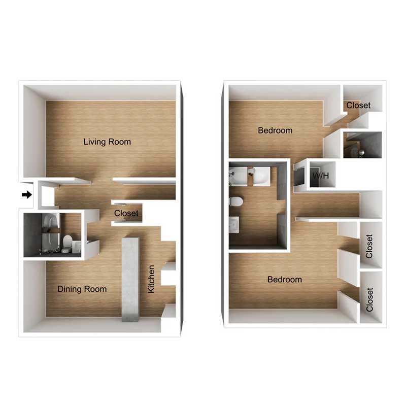 Floor plan layout for B4-TH