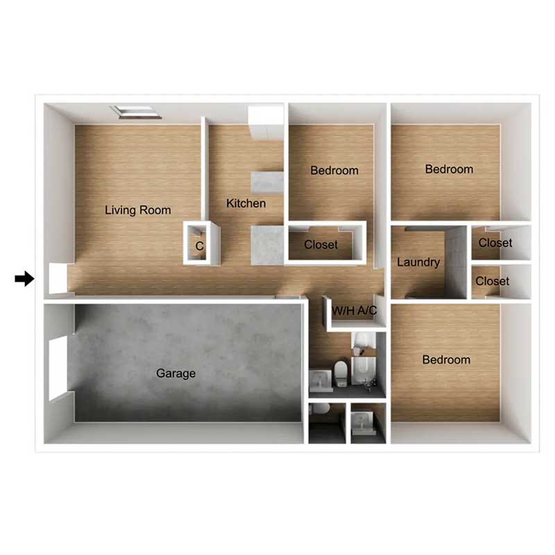 Floor plan layout for C3-Duplex