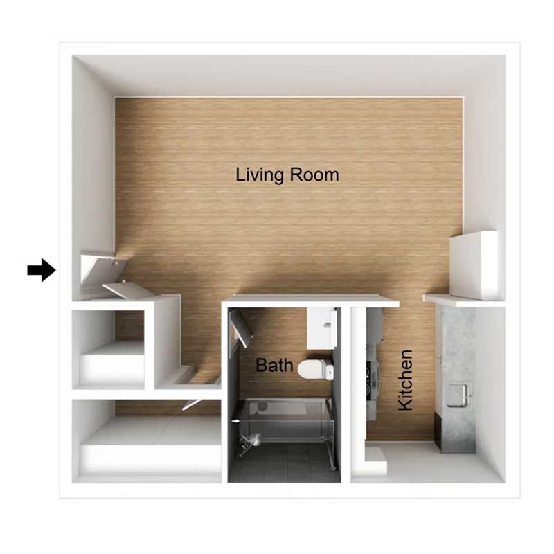 Floor plan layout for Studio