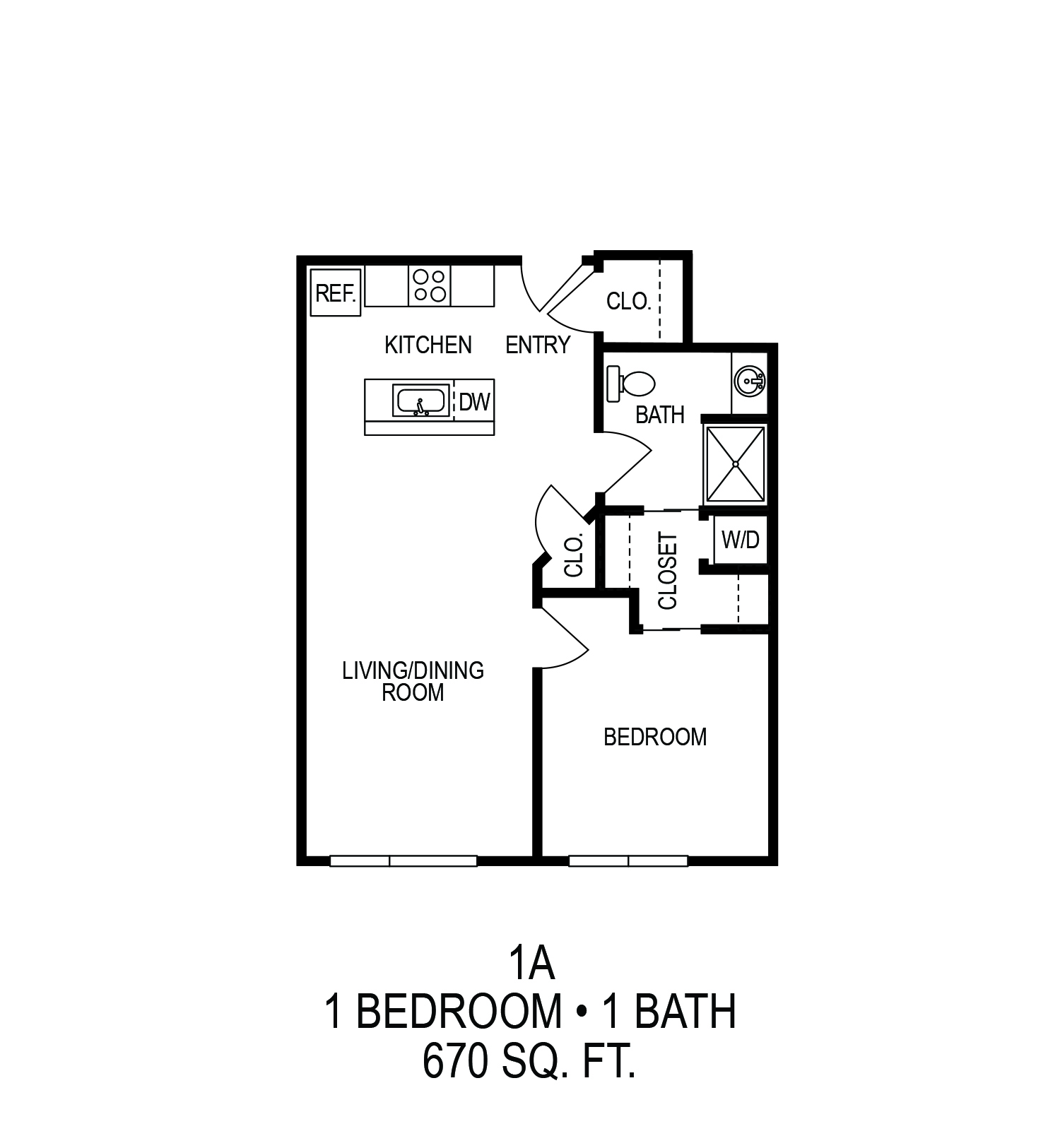 Floorplan - One Bedroom (A)* image