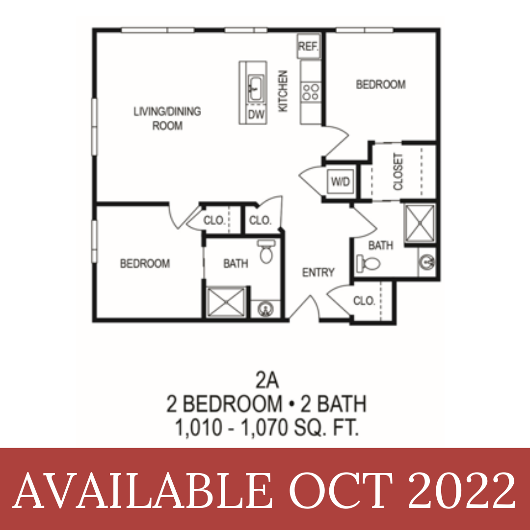 625 S. Goodman Apartments - Floorplan - Two Bedroom (A)* 
