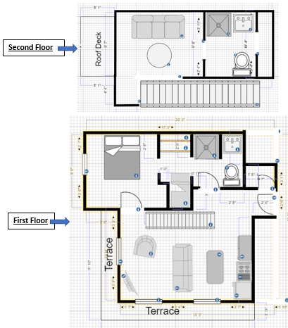 625 S. Goodman Apartments - Floorplan - 2 Bedroom Loft with Terrace