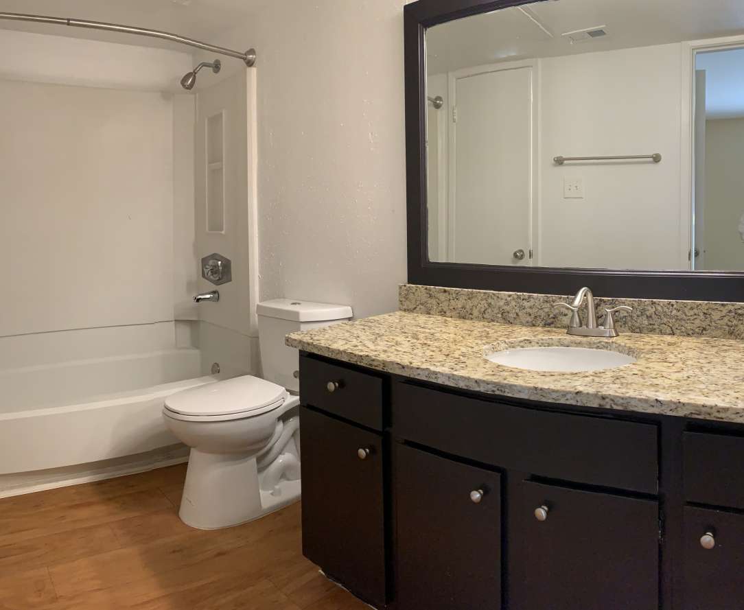 Tub and Shower Room at Ashford Pointe Apartments in Houston, Texas