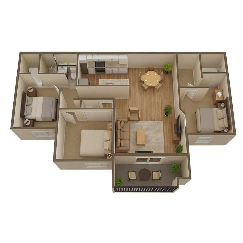 Informative Picture of Three Bedrooms