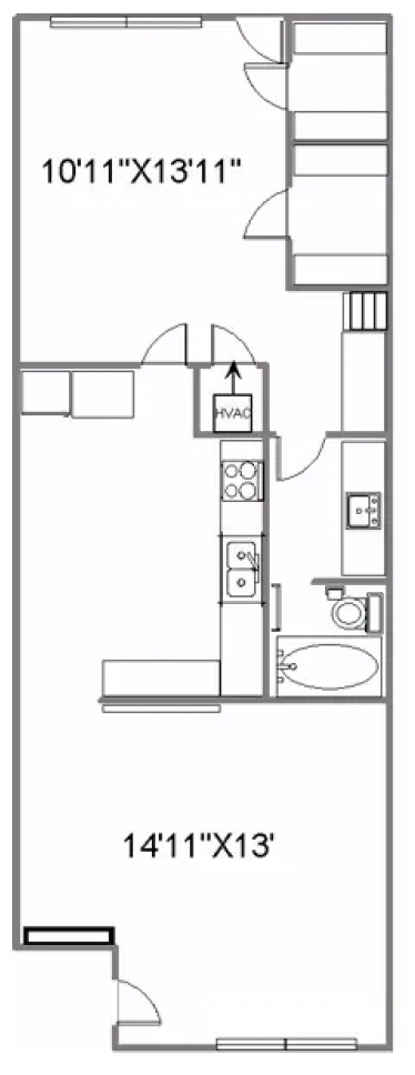 Floorplan - 1 Bed image