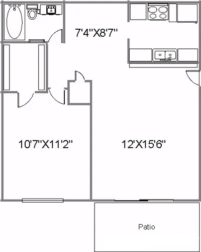 Floorplan - 1 Bed image