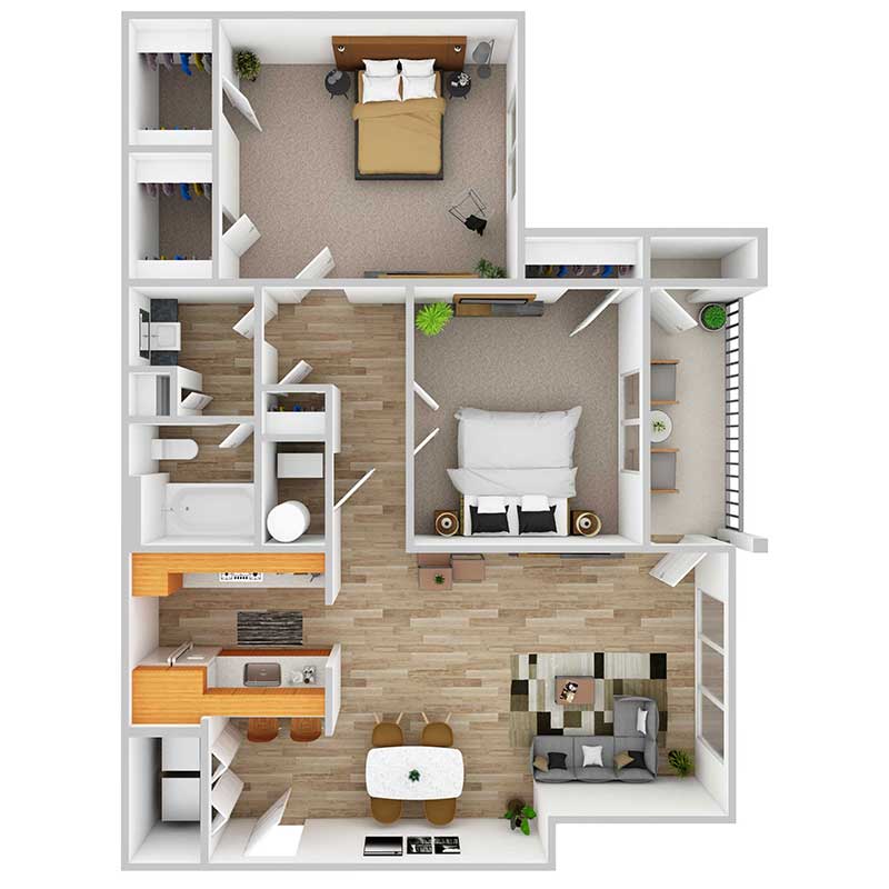 Floor plan layout for Plan B1