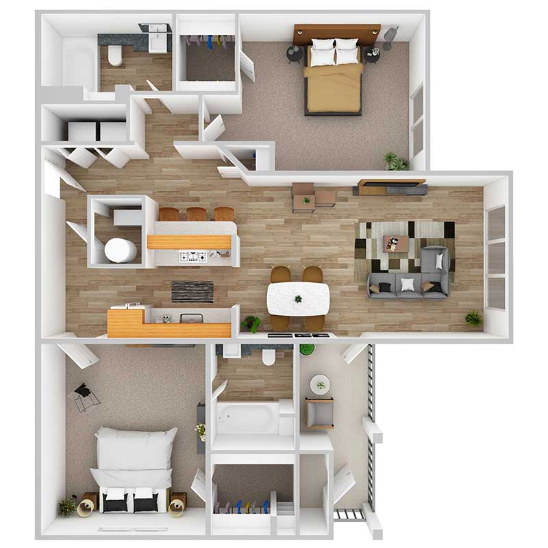 Floor plan layout for Plan B2