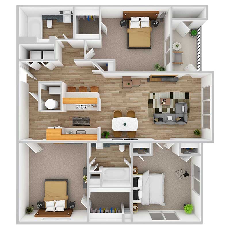 Floor plan layout for Plan C1