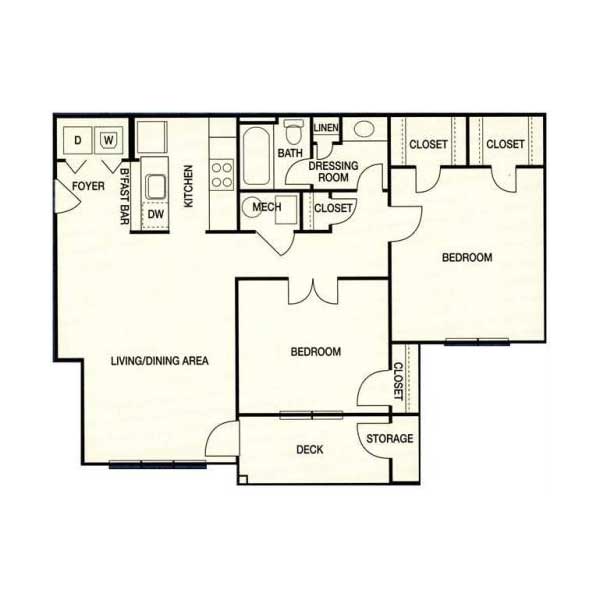 Augusta Commons Apartments - Floorplan - Plan B1