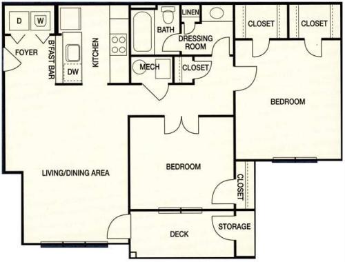 Augusta Commons Apartments - Floorplan - Plan B1