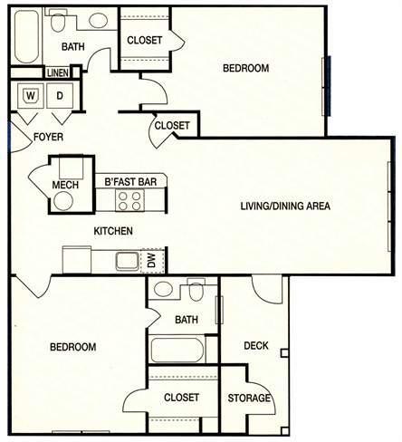 Augusta Commons Apartments - Floorplan - Plan B2