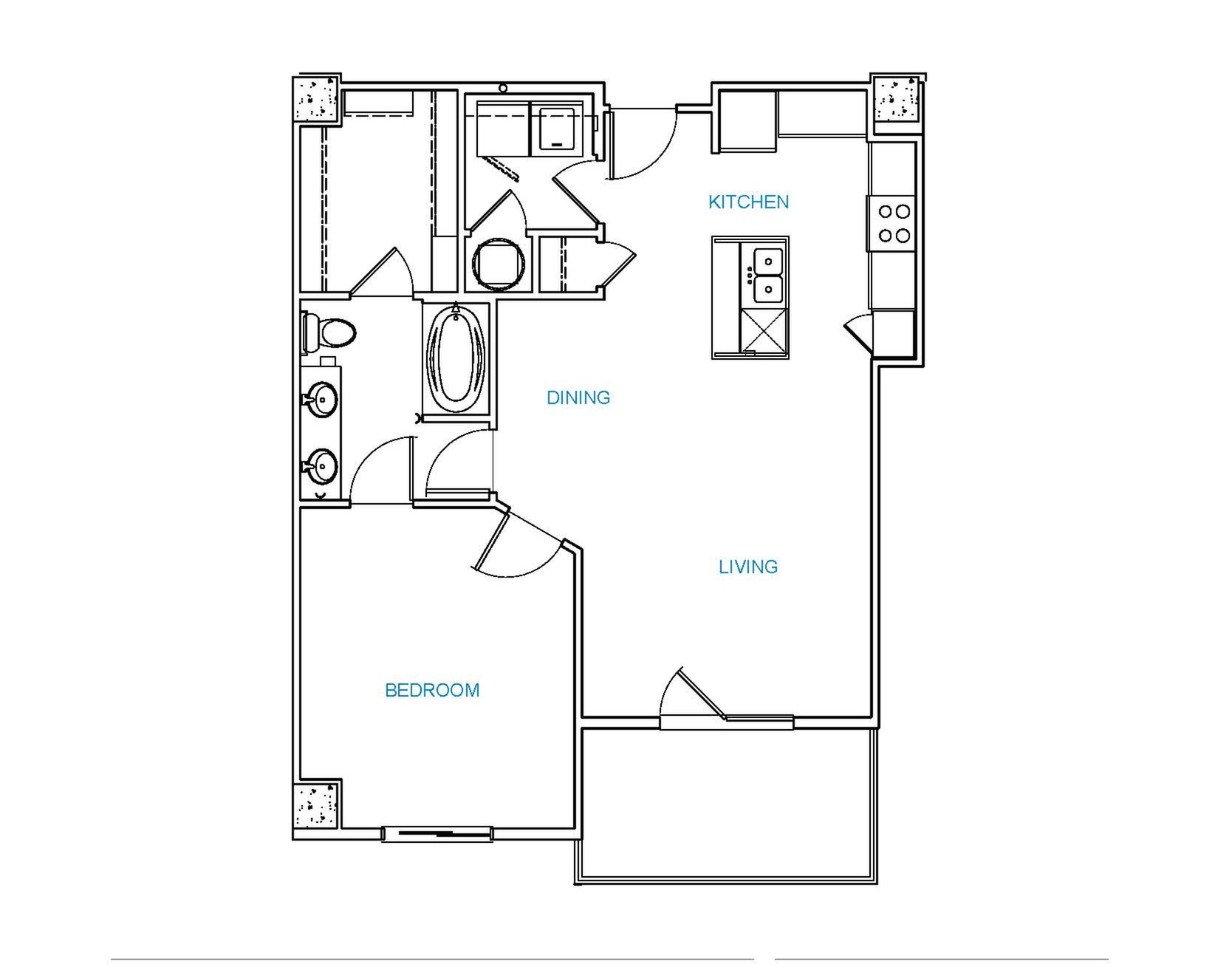 Floorplan - A4, 1 Bed, 1 Bath, 849 square feet