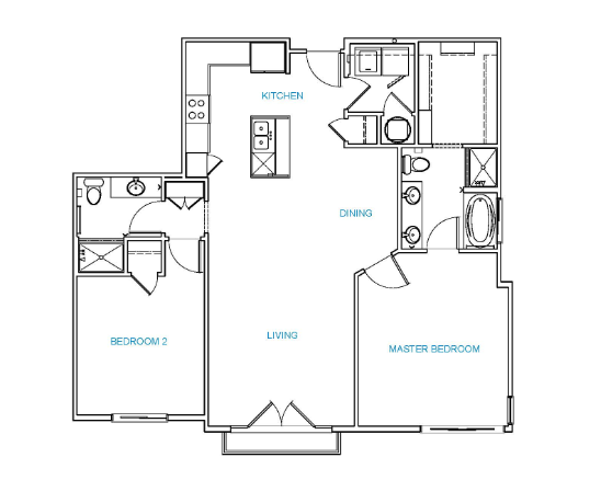 Floorplan - C4, 2 Beds, 2 Baths, 1211 square feet