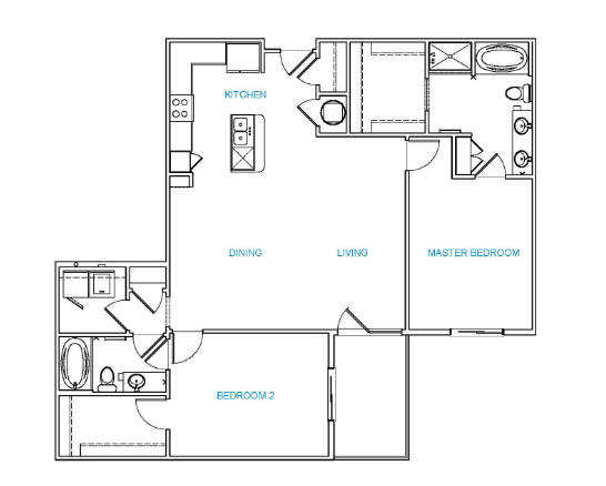 Floorplan - C5, 2 Beds, 2 Baths, 1324 - 1393 square feet