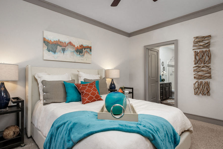 Bedroom with Carpeted Floors at The Avenues at Carrollton in Carrollton, TX