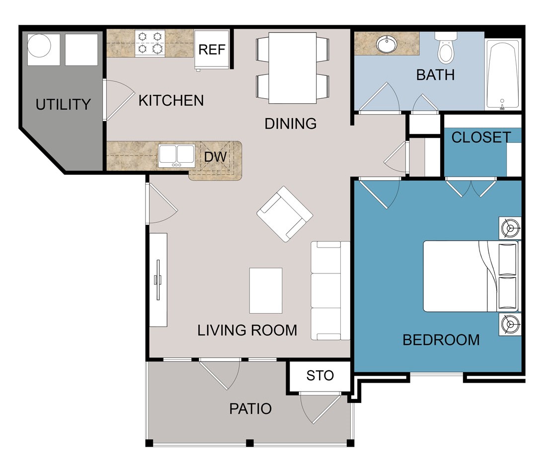 Floor plan layout for A2