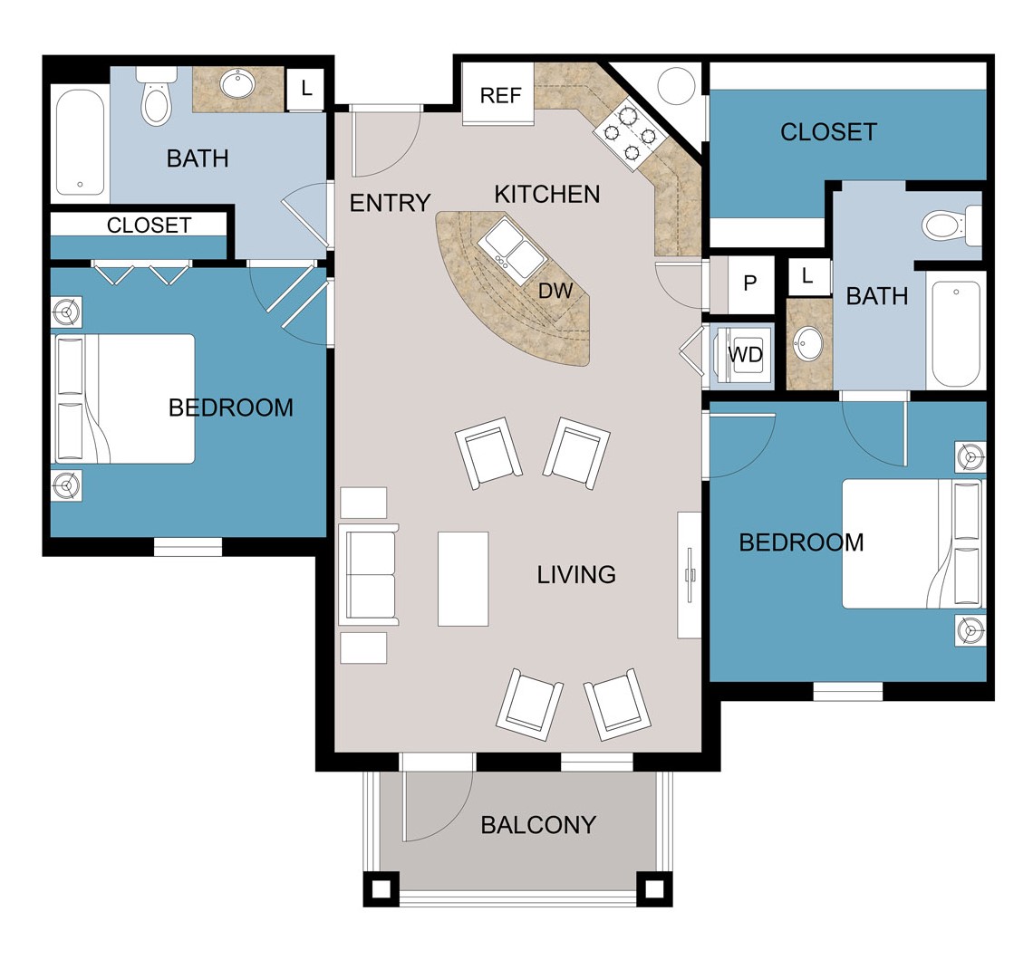 Floor plan layout for B2