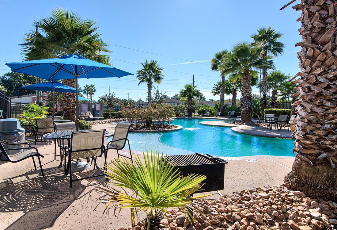 Resort-Style Pool at Beaumont Trace Apartments in West Beaumont, Texas