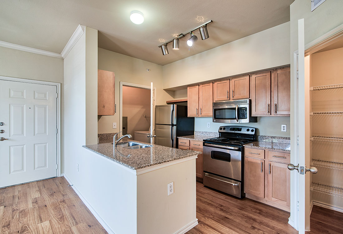 Stainless Steel Kitchen at Beaumont Trace Apartments in West Beaumont, TX	
