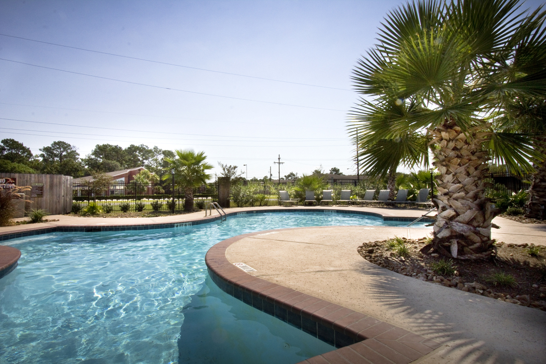 Resort-Style Pool at Beaumont Trace Apartments in West Beaumont, TX
