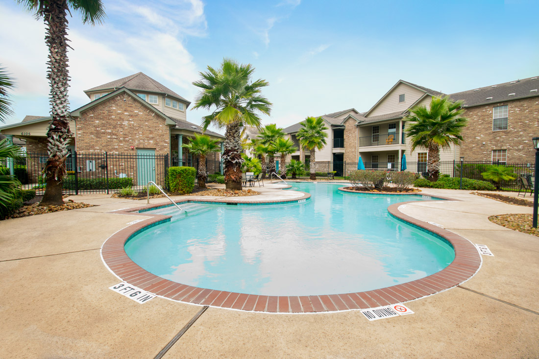 Resort-Style Pool at Beaumont Trace Apartments in West Beaumont, TX