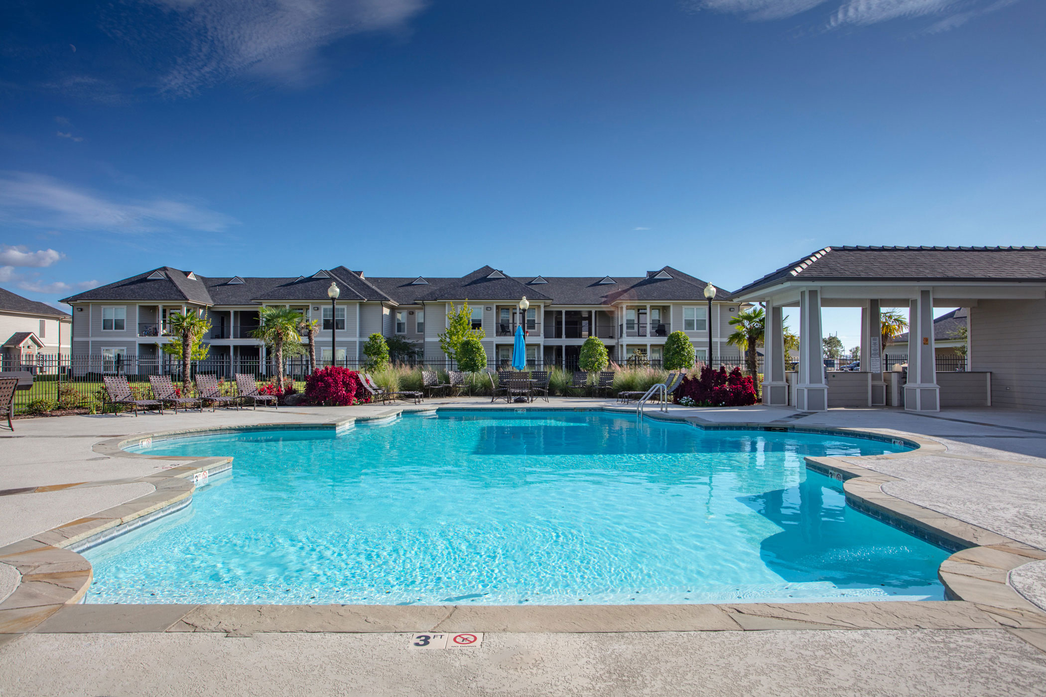 Sparkling Swimming Pool in Belle Savanne Luxury Apartment Homes