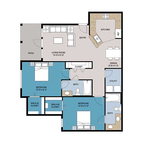 Belle Savanne Luxury Apartment Homes  - Floorplan - D