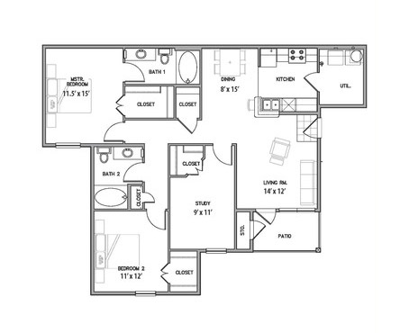 Belle Savanne Luxury Apartment Homes  - Floorplan - E