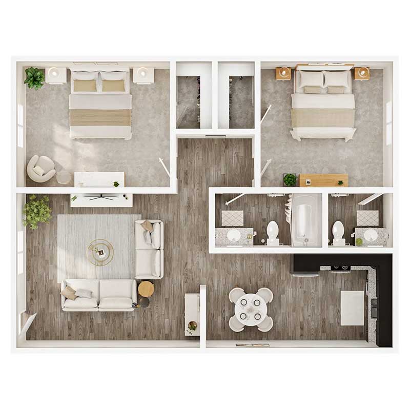 Informative Picture of 2 beds