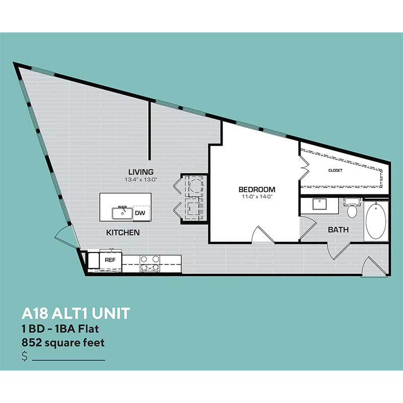Floor plan layout for A18 - ALT 1