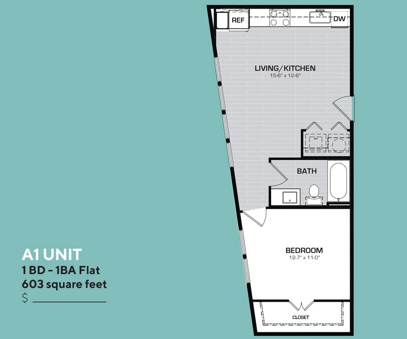 Floor plan layout for A1