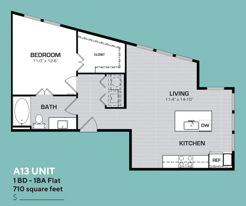 Floor plan layout for A13