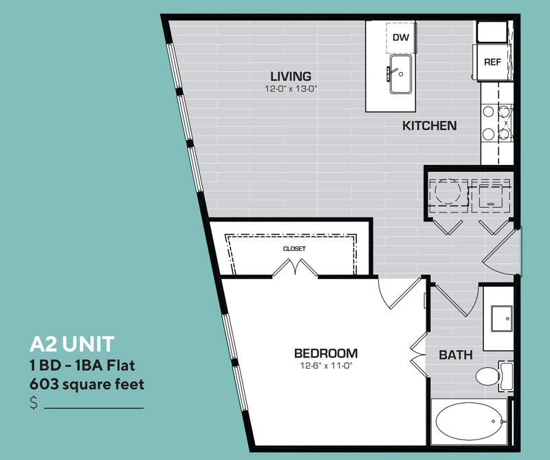 Floor plan layout for A2