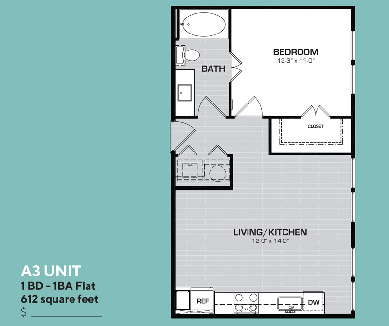 Floor plan layout for A3