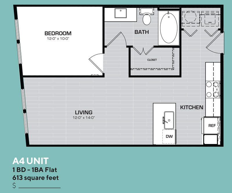 Floor plan layout for A4