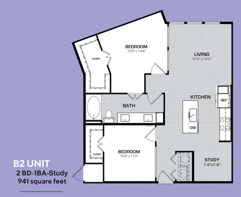 Floor plan layout for B2