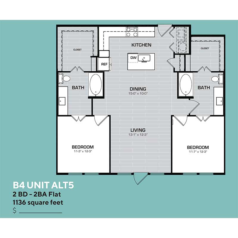 Floor plan layout for B4 - ALT 5