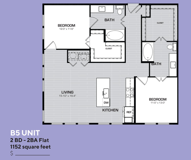 Floor plan layout for B5