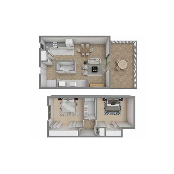 Black Oak Apartments - Floorplan - B2TH