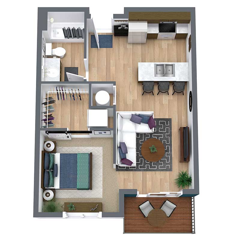 Blair Crossing - Studio Floor Plan - Gateway