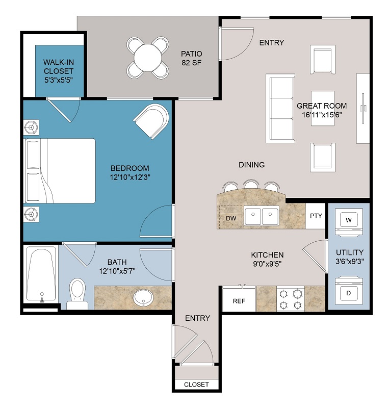 Floor plan layout for A w/ Garage