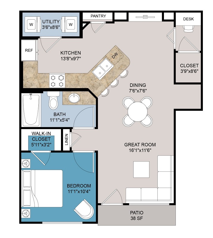 Floor plan layout for B