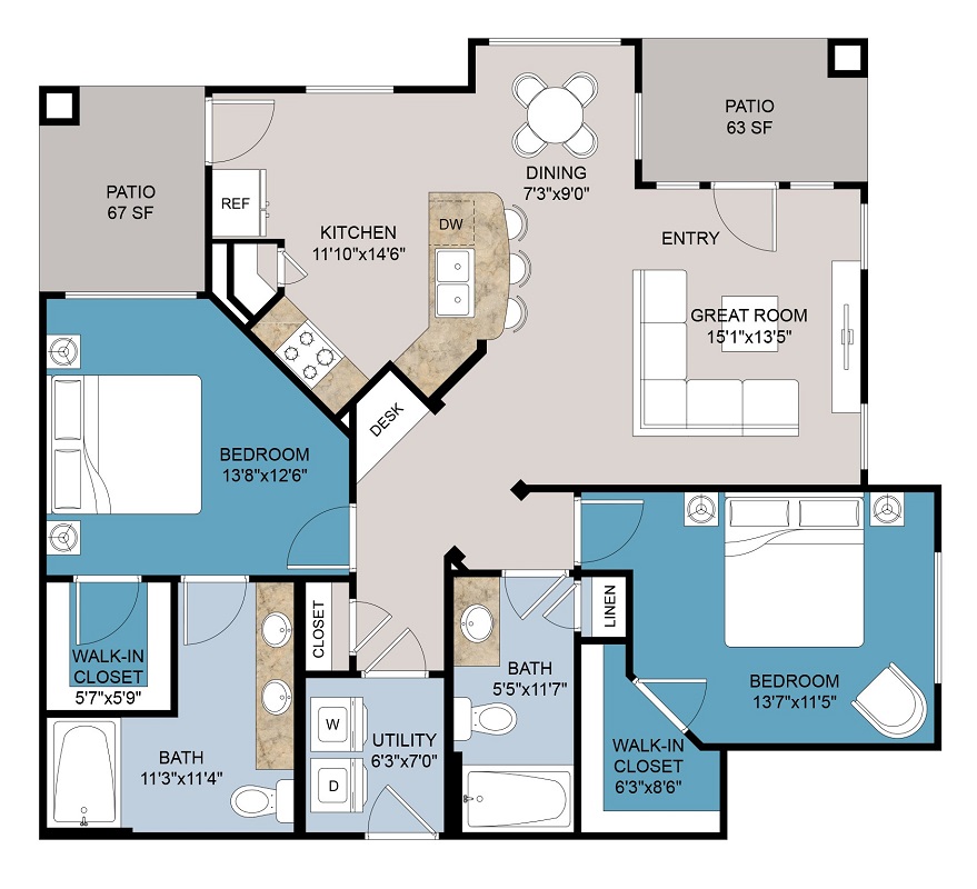 Floor plan layout for D w/ Garage