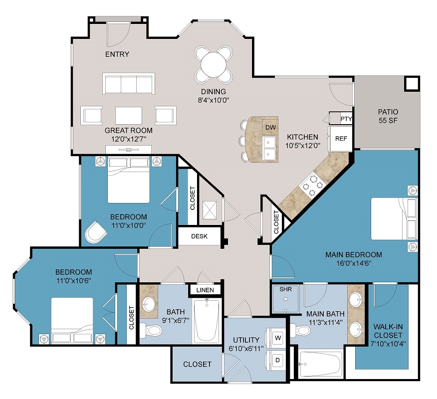 The Boulders on Fern - Floorplan - E w/ Garage