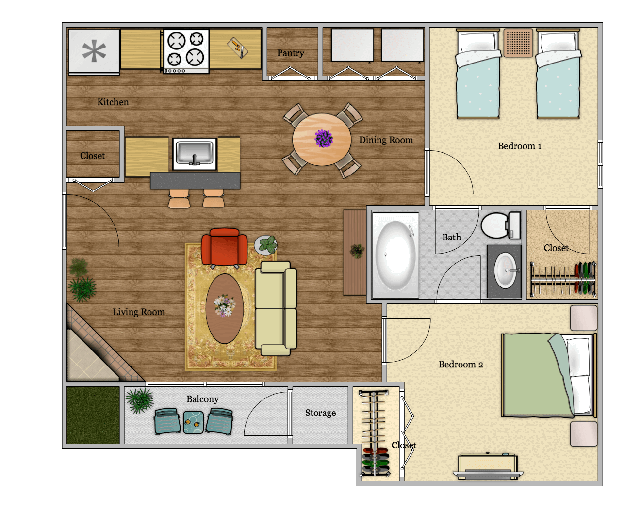 Luna Apartments - Floorplan - B1