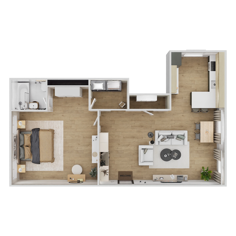 Bricktown Apartments - Floorplan - One Bedroom